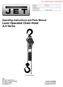 Operating Instructions and Parts Manual Lever Operated Chain Hoist JLH Series