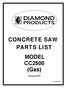 CONCRETE SAW PARTS LIST MODEL CC2500 (Gas)