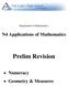 N4 Applications of Mathematics Prelim Revision Numeracy Geometry & Measures