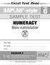 Excel Test Zone SAMPLE TEST NUMERACY. Non-calculator. Time available for students to complete the Numeracy Test: 40 minutes