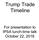 Trump Trade Timeline. For presentation to IPSA lunch-time talk October 22, 2018