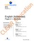 English (Advanced) Paper 2 Modules