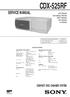 CDX-505RF SERVICE MANUAL COMPACT DISC CHANGER SYSTEM. US Model Canadian Model AEP Model UK Model E Model SPECIFICATIONS