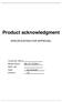 Product acknowledgment