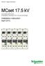 MCset 17.5 kv. Installation instruction April Medium Voltage Distribution