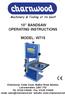 10 BANDSAW OPERATING INSTRUCTIONS MODEL: W715