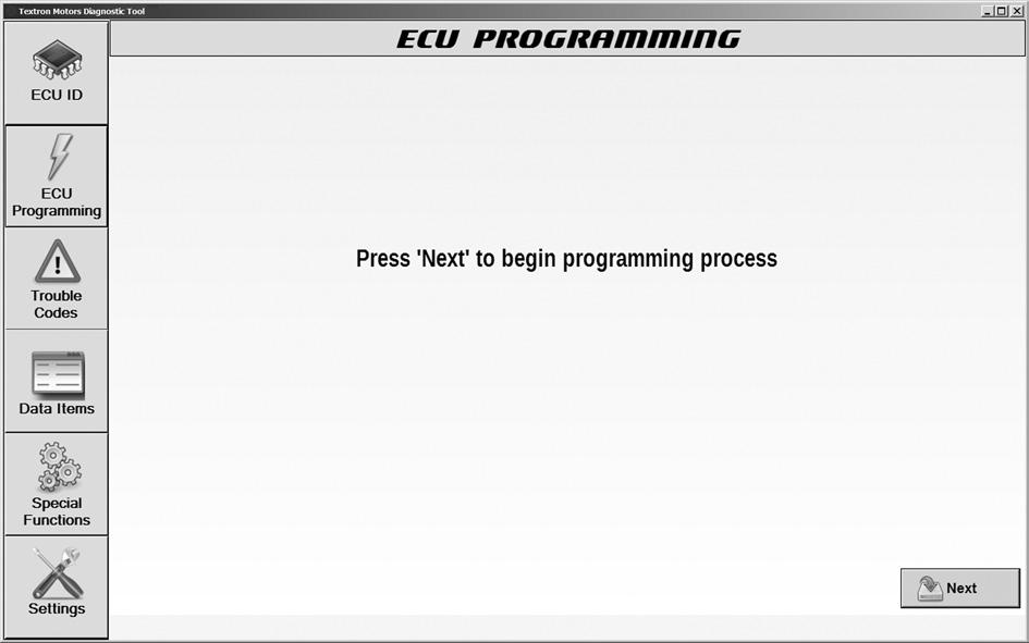 5.4 Screen engine control unit programming (ECU Programming) 5.