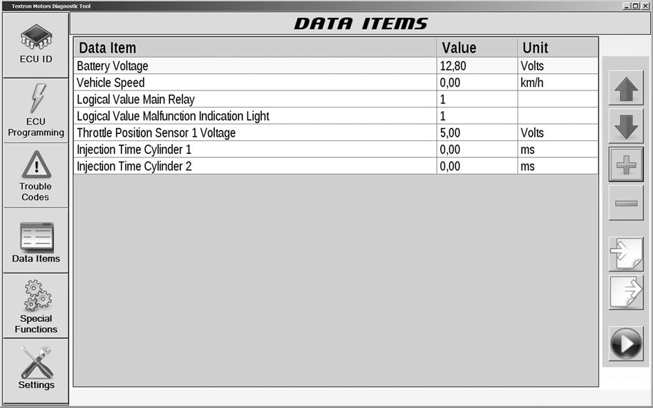 4 5 The selected data items are shown.