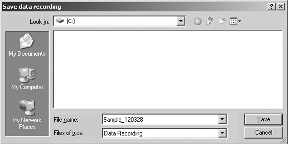 5.6 Screen data items Select a folder. Enter a file name. Click on "Save" 6. 6 The file is saved.
