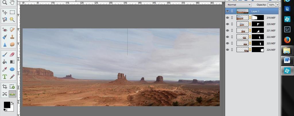 The layers on the right are the source files used to create the pano.
