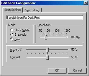 CONFIGURING THE BUTTONS 35 The Edit Scan Configuration dialog box opens. 3. On the Scan Settings tab, adjust scan settings as required.