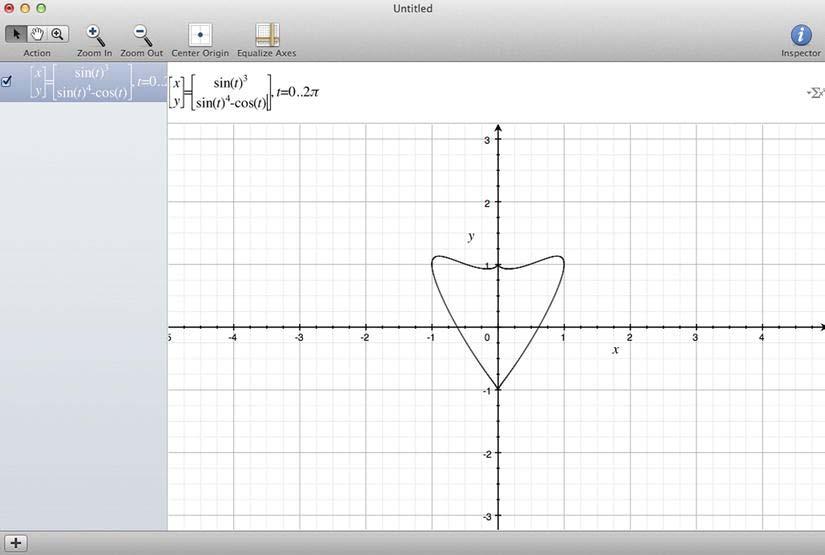 CHAPTER 5: Making a Shoot-Em Up: Carrot Invader 145 Figure 5-17. Heart drawing in Grapher To draw this equation, I used Grapher with a Mac OS utility provided by default. MacRumors.