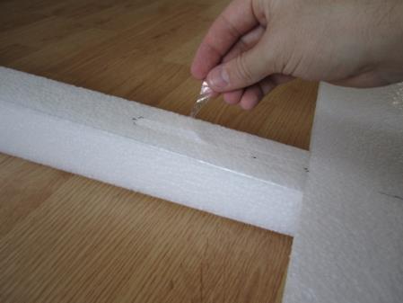 sit. (Do not cut down into the foam). Pull away the strip of laminate you just cut out.