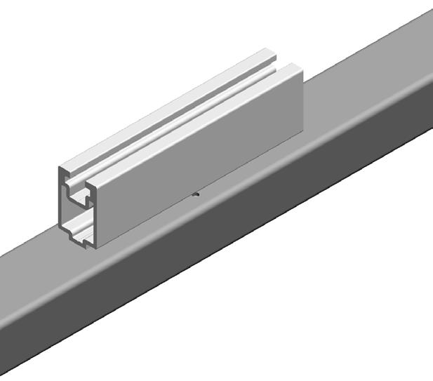 Position Mounting Bar (F) on Top Rail of Frame centered directly above where Lower Mounting Bracket was installed. Bar should be centered on the width of the frame. 2.