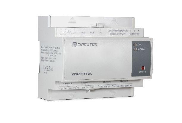 CVM-ET4+ Multi-chnnel power nlyzer for DI ril - no disply Description CVM-ET4+ is multi-chnnel power nlyzer designed to mesure lnced or unlnced three-phse networks nd to mesure single-phse networks.