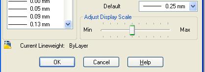 Line Type Scale may be changed by typing LTSCALE at the command prompt or accessing the objects properties The Line weight settings may be accessed by typing Lineweight, or Lweight at the command