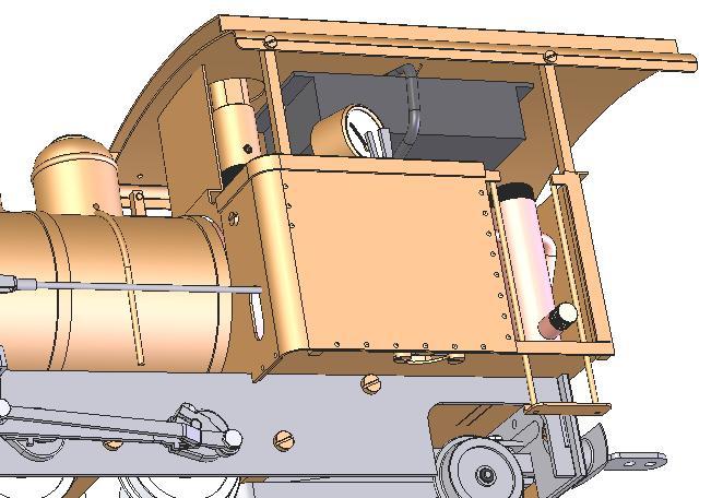 The complete roof with gas tank and dummy whistle can now be fitted to the cab.