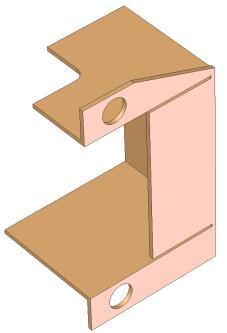 SERVO BRACKET Following the general rule that all folds should be 90 degrees with the etched lines on the inside of the angle, you