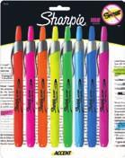 29 Sharpie Accent Retractable Highlighters Easy push button for one-handed highlighting just click and highlight!