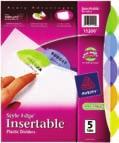 OFFI CE SUPPLI ES Avery Style Edge Insertable Dividers Unique tab design will add color and style to your documents Durable plastic construction for frequent reference The tab inserts from the side