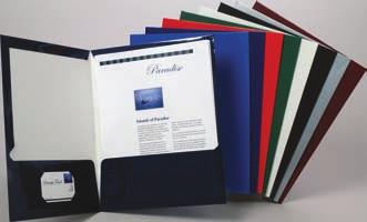 Oxford Laminated Twin Pocket Folders Distinctive high gloss laminated cover stock Reinforced sides and top to resist tearing Business card holder on inside front pocket Assorted