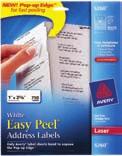 99 up to54 % Best Seller Avery White Easy Peel Address Labels Create professional-looking labels quickly with Avery. For fast peeling, bend the label sheets to expose the Pop-up Edge.
