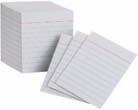Spiral bound perforated edge. Color: White. Contains 10% post consumer materials. 50 cards per spiral. 3 x 5 ruled. 44-40282 ESS $2.93 $1.