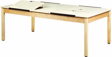 DRAFTI NG TABLES Two Station Drawing Table with Six Drawers Plywood cabinet with solid maple apron and legs make this the perfect table for everyday use by two students.