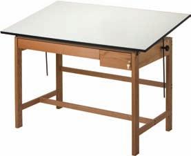 Best Seller SMI Professional Table Handcrafted of the finest quality solid oak, a renewable American resource White laminate tops withstand years of hard use Drawer fronts are rounded on four sides