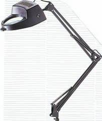 Uses one T9 22w daylight simulation bulb (included). Includes heavy-duty adjustable desktop mounting clamp that fits up to 2½" thick surfaces. All metal construction. UL listed. Black.