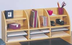 79 t Radius Front Desktop Organizer Affordable desktop organizers with attractive radius front that allows convenient access to stored materials. 5 8 compressed wood cabinetry with a laminate finish.