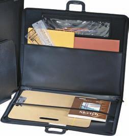 Prestige Heavy-Duty Art Portfolios Ideal for those who want looks and durability in a portfolio, this robust nylon portfolio features a 4 wide gusset, 4 protective studs on the bottom, 2 full-width