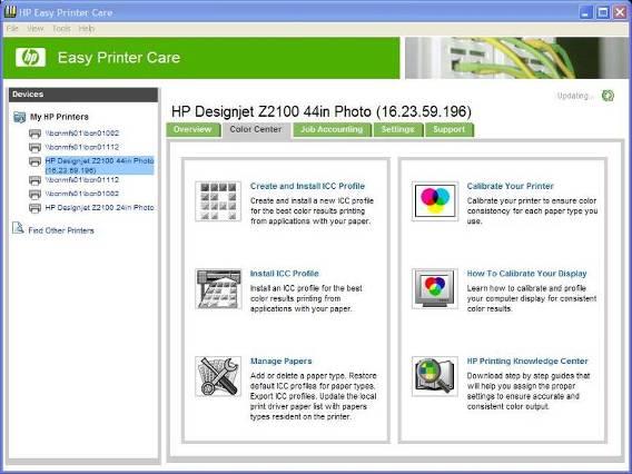 Screenshot for Windows XP version - HP Easy Printer Care Creating a custom