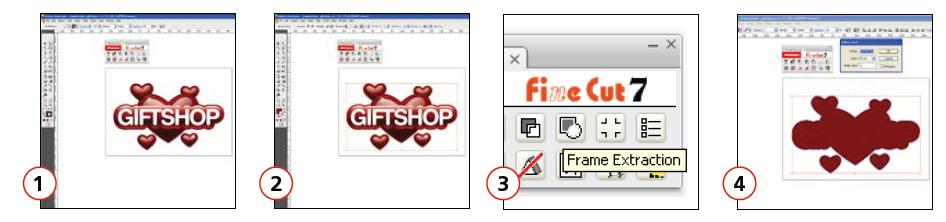 Setting Up a Job for Contour Cutting Open the vector file in Adobe Illustrator Click the Frame extraction button on the FineCut toolbar The FineCut toolbar can be made visible by selecting Mimaki