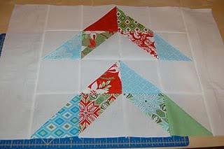 Sew the next three rows together following the