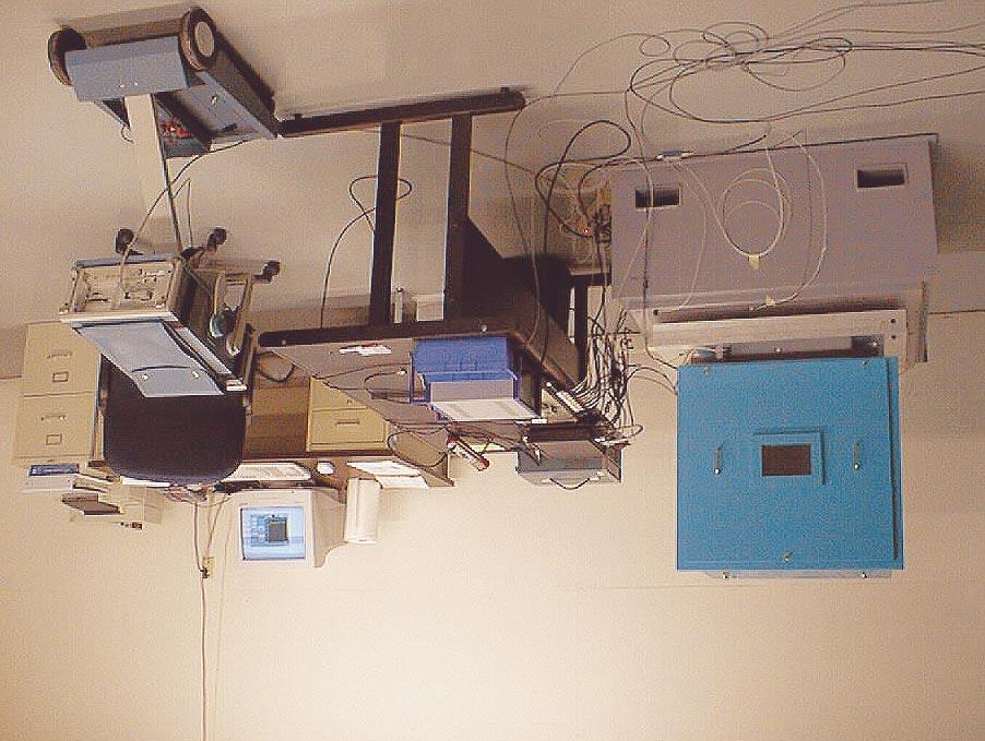 Figure 8: overall lab setup, showing acoustic enclosure on isolation platform and data acquisition system.