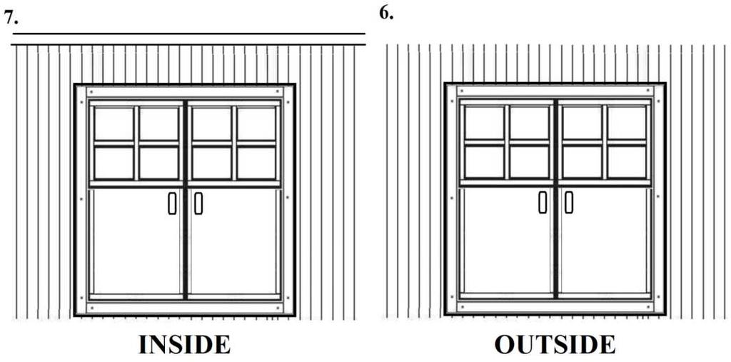 4.9. Door: Assemble the door frame fixing it with screws: Screw the support trims in to the door frame: Then insert door