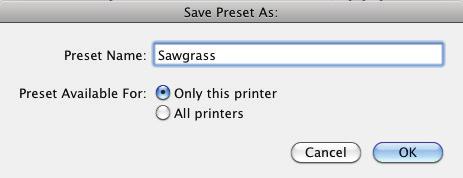 Sheet-dry print delay in duplex: Off D. Select Save urrent Settings as Preset beside Presets: (see FIGURE 16).