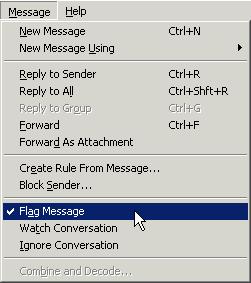 1 Marcarea (flag mark), demarcarea (remove flag mark) unui mesaj email De multe ori se simte nevoia ca unele mesaje primite să fie marcate (flag mark) pentru că sunt foarte importante sau pentru a fi