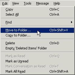 opţiunii Move to Folder ce poate fi lansată din meniul contextual sau din meniul Edit. 7.6.3.