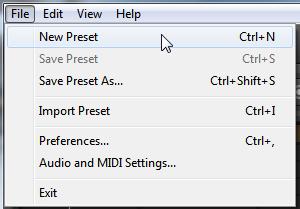 in the File menu: The former Sound entries from the File menu......were renamed to Presets.