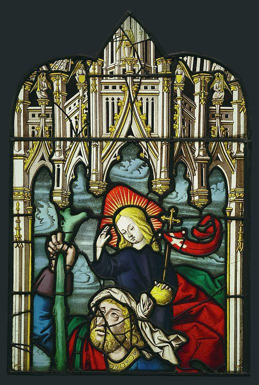 Saint Christopher and a Donor (detail with Christ Child), unknown French glass painter, from Lorraine or Burgundy, c.