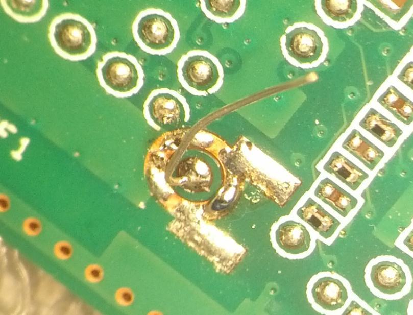 Step 3: Add Center Conductor Wire Using a fine tip soldering iron, carefully tack-solder the 30ga bare wire to the