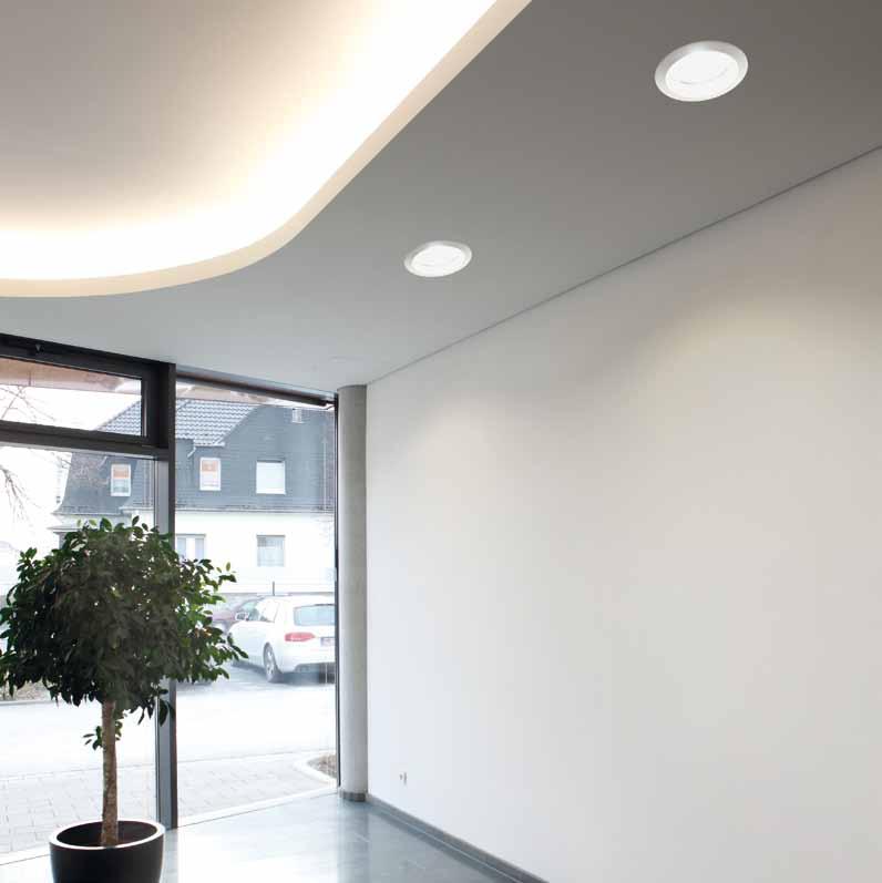 Downlight (ø 245 mm) The LED Downlight is particularly well-suited for offices and schools, hotels and restaurants, conference rooms and hallways.