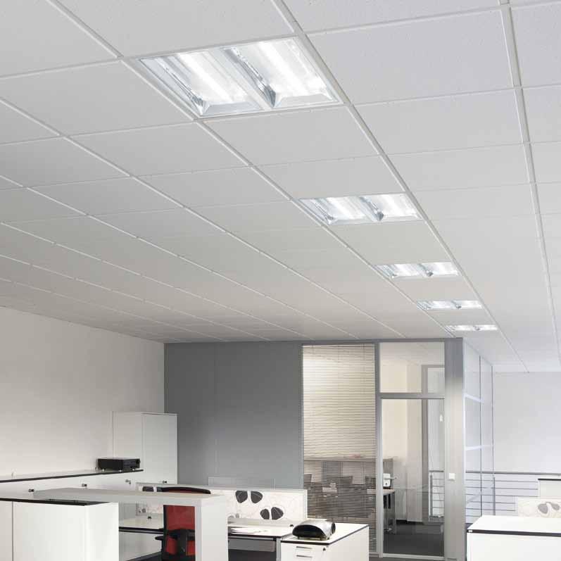 Panel Light with 2 modules, square Efficiency increases substantially due to patented light control when illuminating rooms in locations such as offices, schools and food service