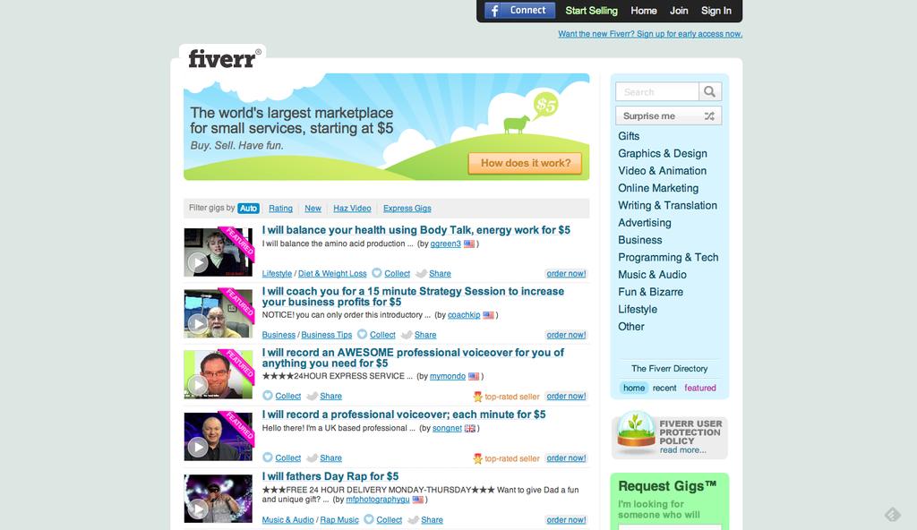 Fiverr Fiverr is the world's biggest online