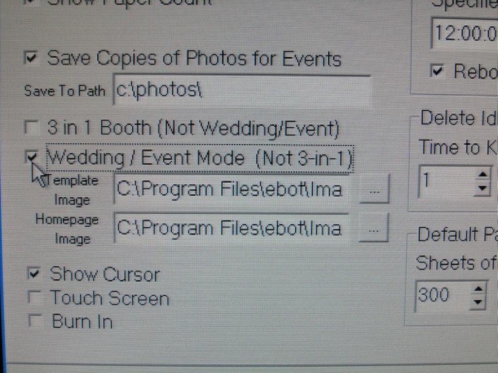 Click the check box next to Wedding/ Event Mode.