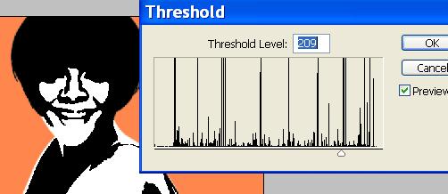 Choose menu: Image :: Adjustments :: Threshold.