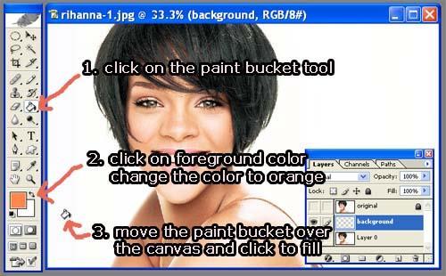 Create a new layer. Rename it into 'background'.