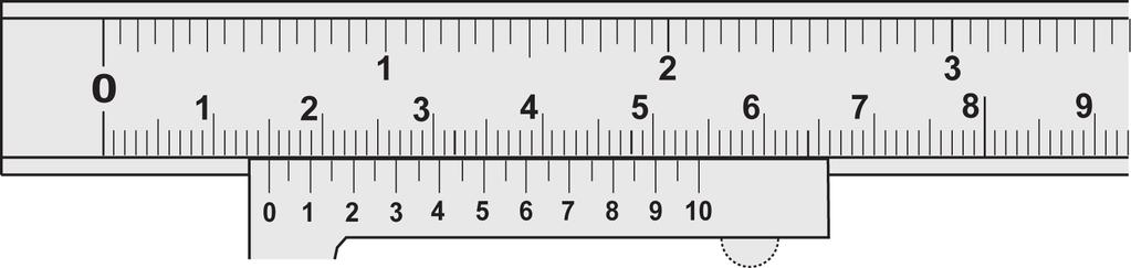 READING A VERNIER SCALE IN CENTIMETER UNITS Complete the tables